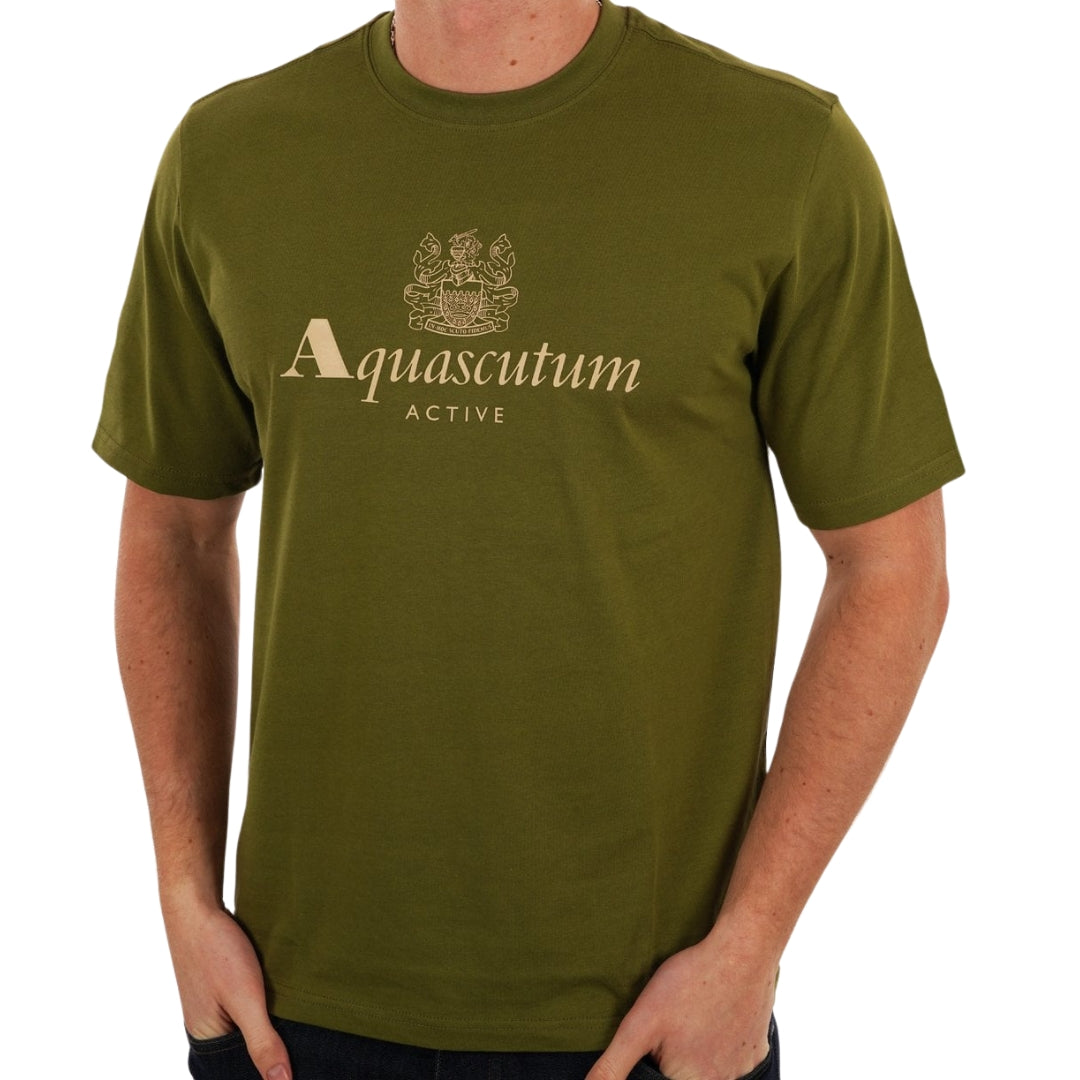 Aquascutum Active Big Logo T-Shirt Army Green L