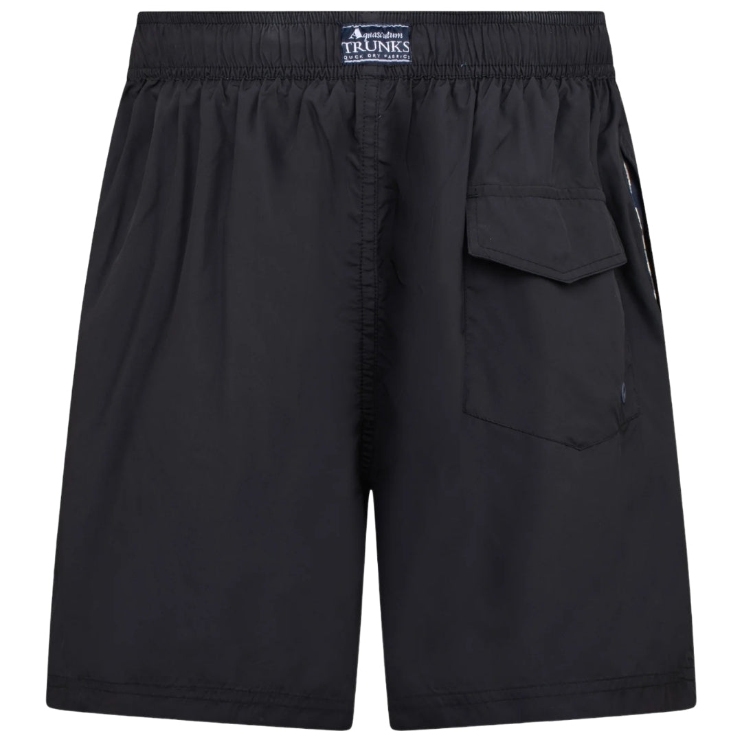 Aquascutum Active CC PIPING BEACH SHORTS AB_B006_BB004 16 Black Swim Shorts Mens S