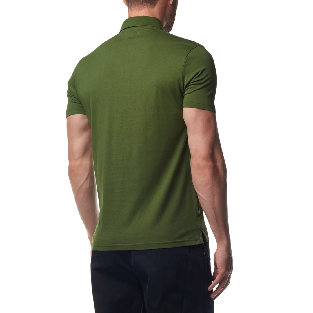 Aquascutum Active Beach Sailor Check Polo Army Green Green Polo Shirt S