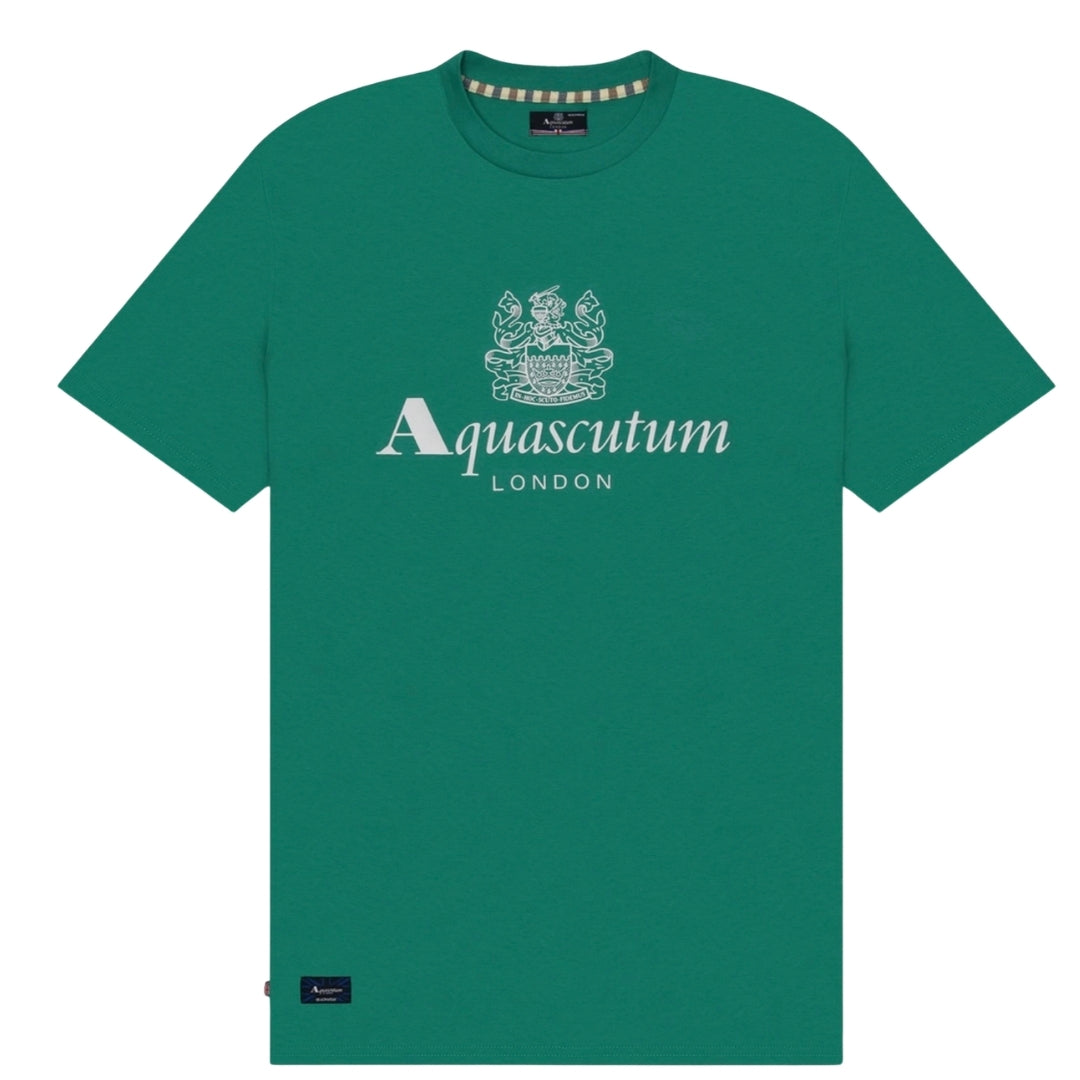 Aquascutum Active Beach Basic Big Logo T-Shirt Green Green T-Shirt XS