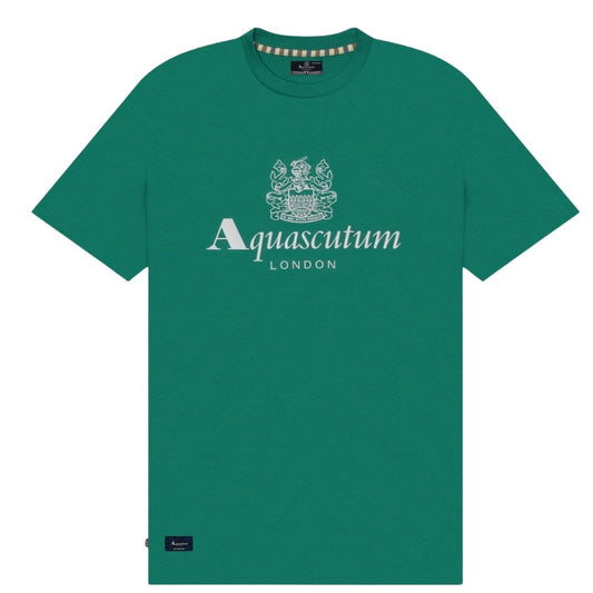 Aquascutum Active Beach Basic Big Logo T-Shirt Green Green T-Shirt XS