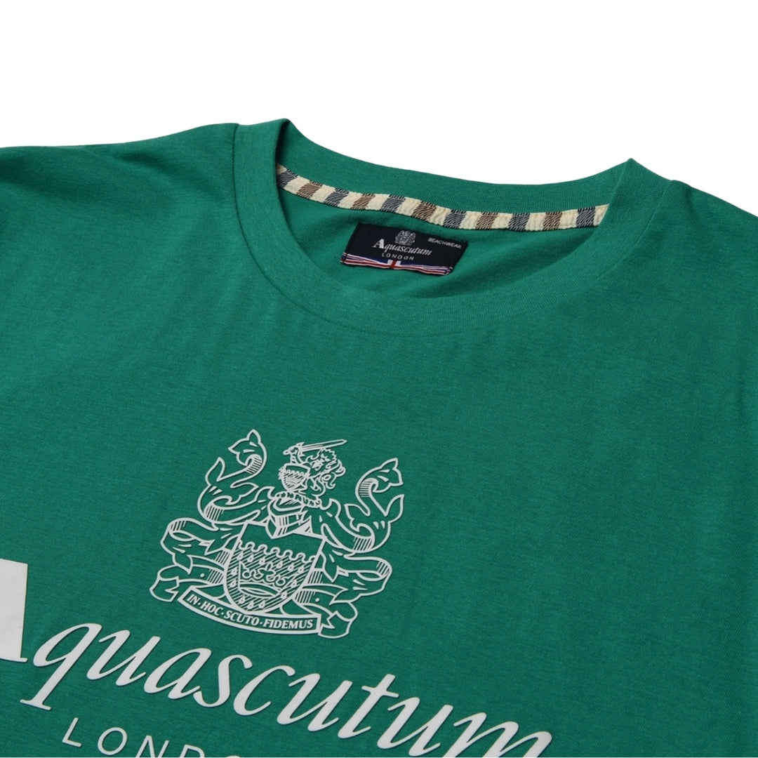 Aquascutum Active Beach Basic Big Logo T-Shirt Green Green T-Shirt XS