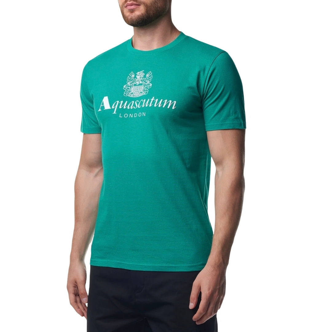 Aquascutum Active Beach Basic Big Logo T-Shirt Green Green T-Shirt XS