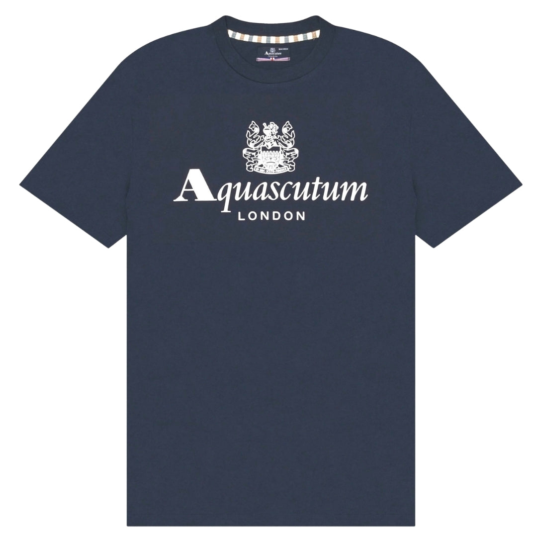 Aquascutum Active Beach Basic Big Logo T-Shirt Navy Navy Blue T-Shirt S