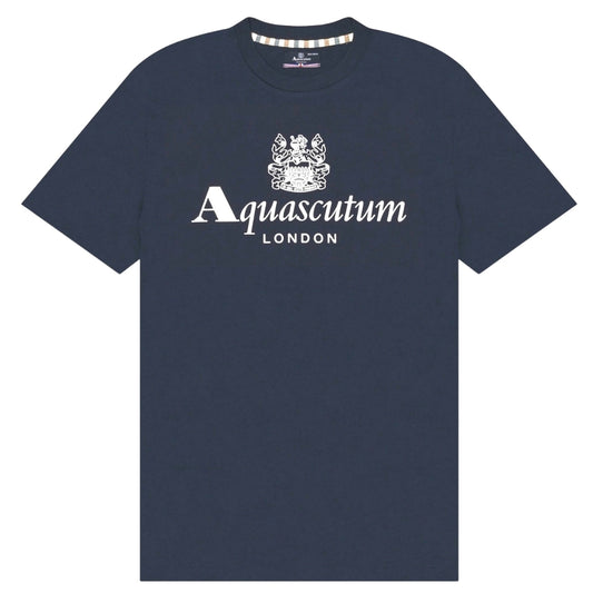 Aquascutum Active Beach Basic Big Logo T-Shirt Navy Navy Blue T-Shirt S