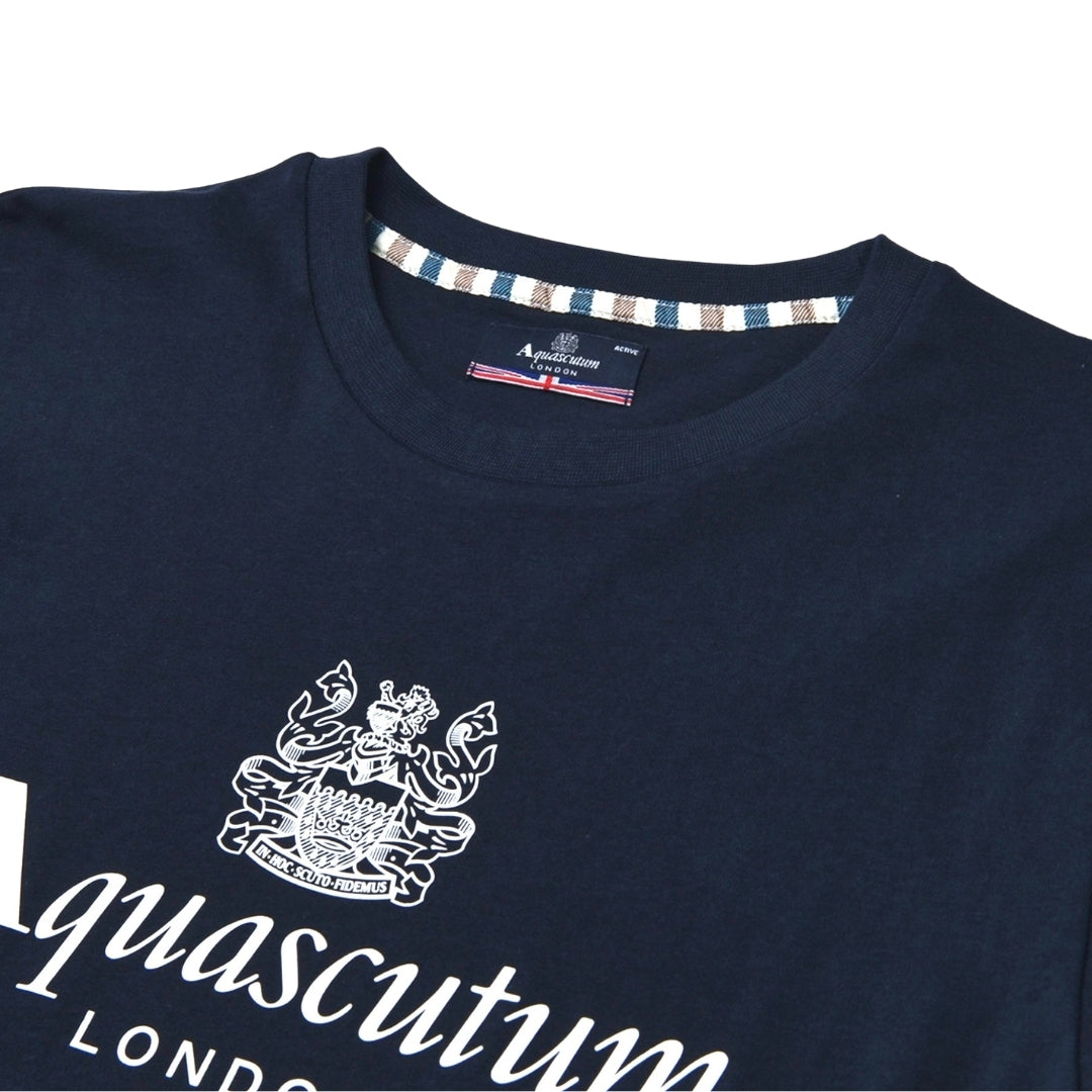 Aquascutum Active Beach Basic Big Logo T-Shirt Navy Navy Blue T-Shirt S
