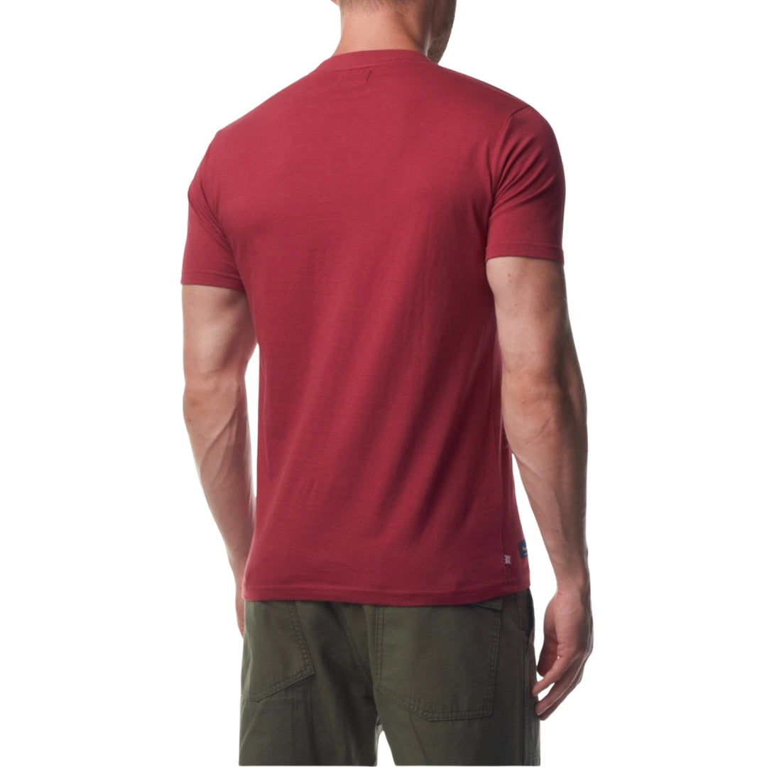 Aquascutum Active Beach Basic Big Logo T-Shirt Bordeaux Burgundy T-Shirt XS