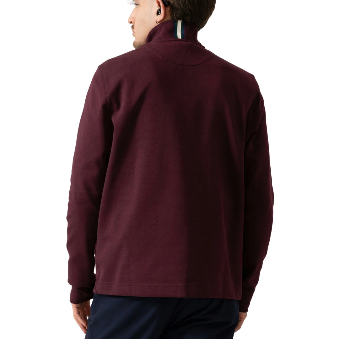 Ted Baker Actosj Branded Quarter Zip Maroon Sweater
