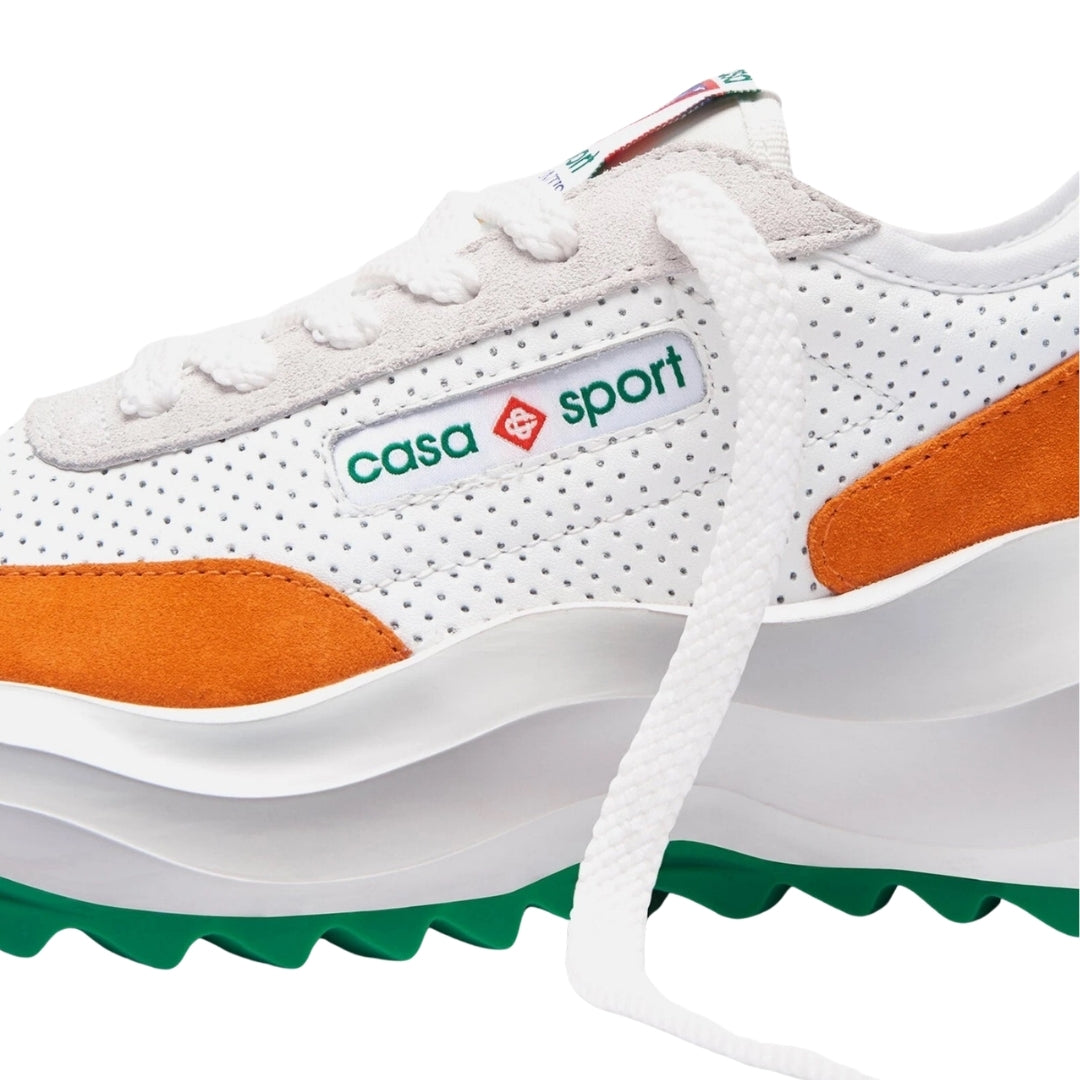 Casablanca Atlantis Sneaker Orange Detail White Shoes