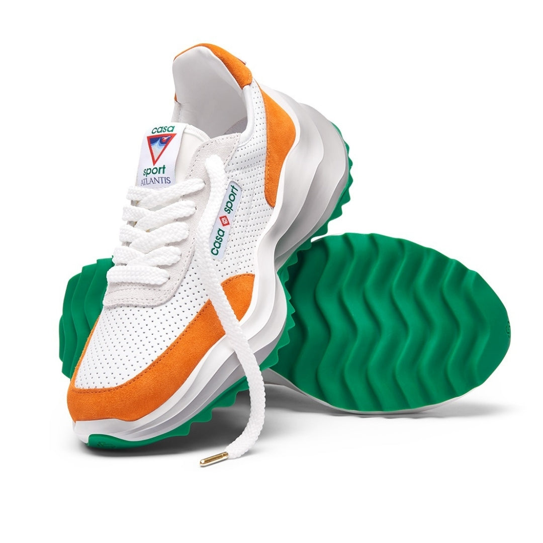 Casablanca Atlantis Sneaker Orange Detail White Shoes