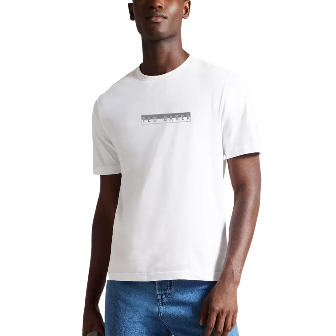 Ted Baker Albar Graphic Box Logo White T-Shirt