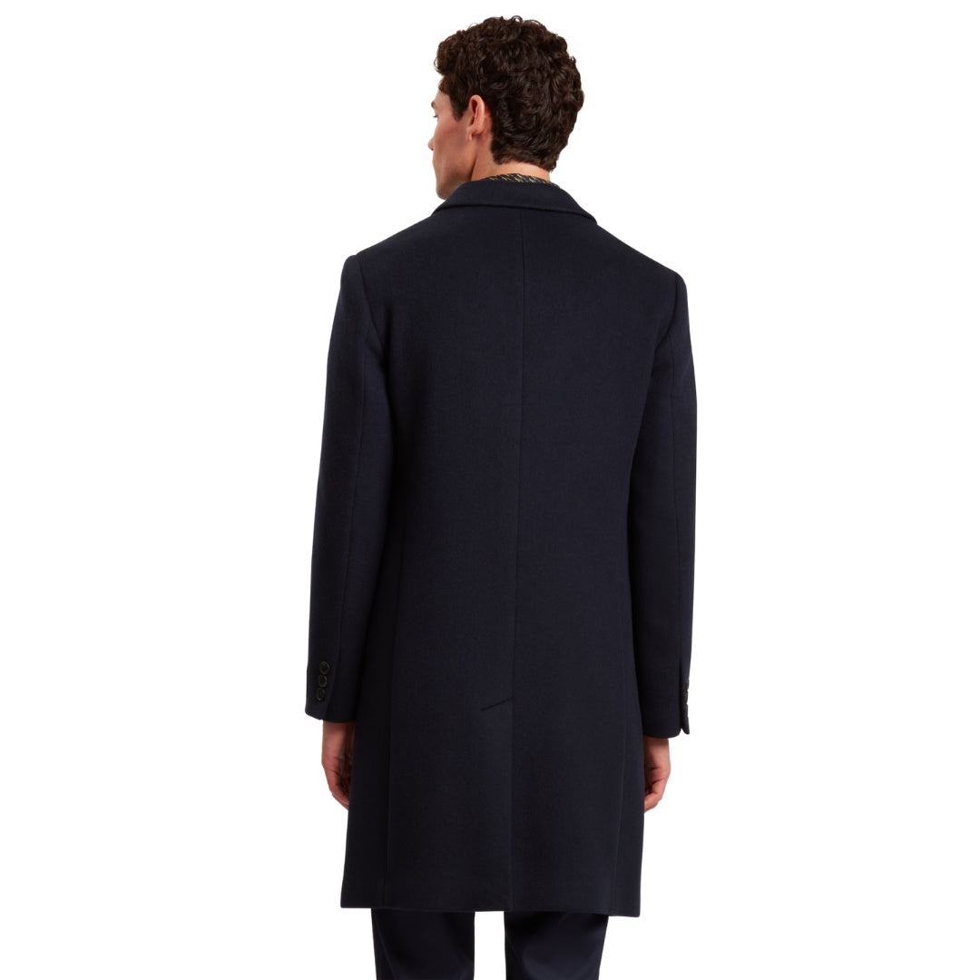 Ted Baker Alerton Wool Blend Navy City Overcoat
