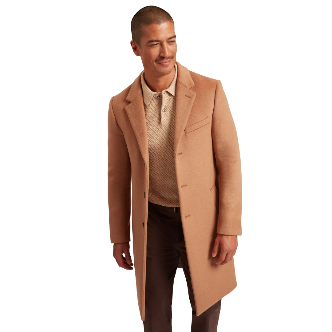 Ted Baker Alerton Wool Blend Tan City Overcoat