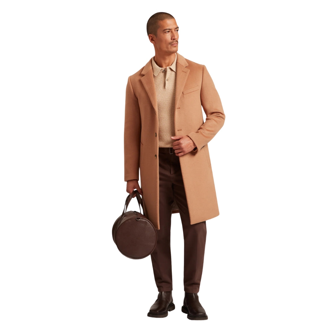 Ted Baker Alerton Wool Blend Tan City Overcoat