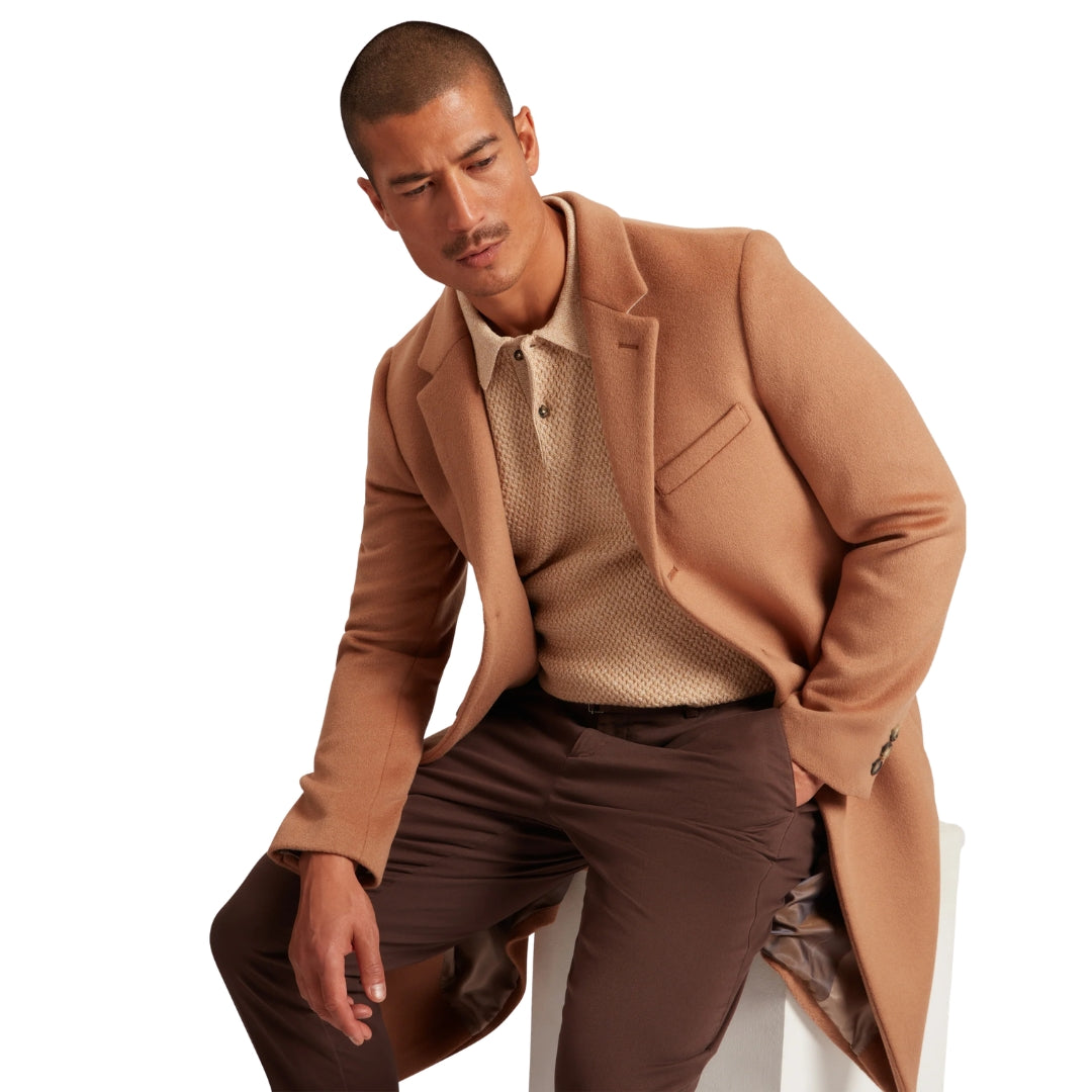 Ted Baker Alerton Wool Blend Tan City Overcoat
