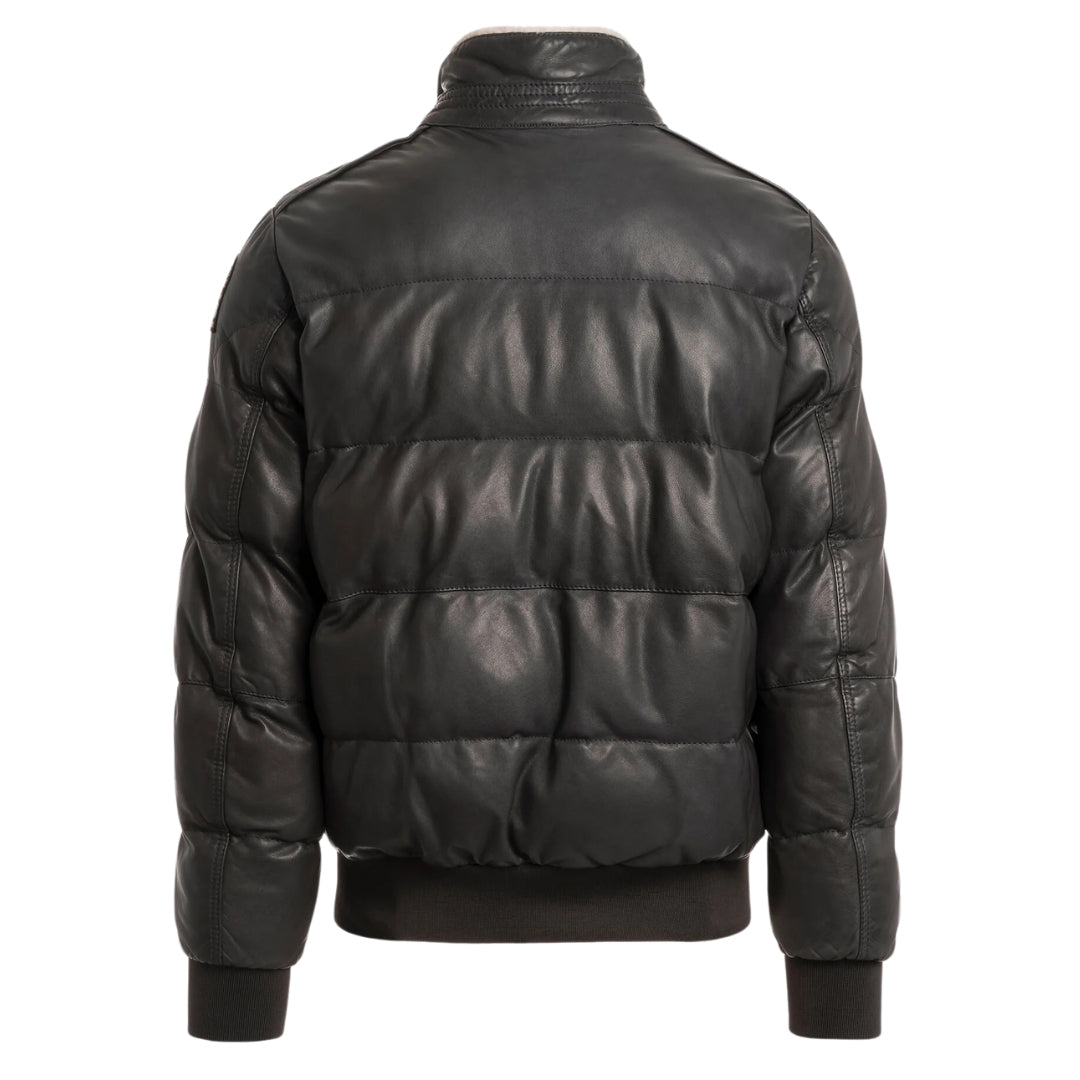 Parajumpers ALF LEATHER PMJKLE03 736 PHANTOM DARK GREY LEATHER JACKET Mens L