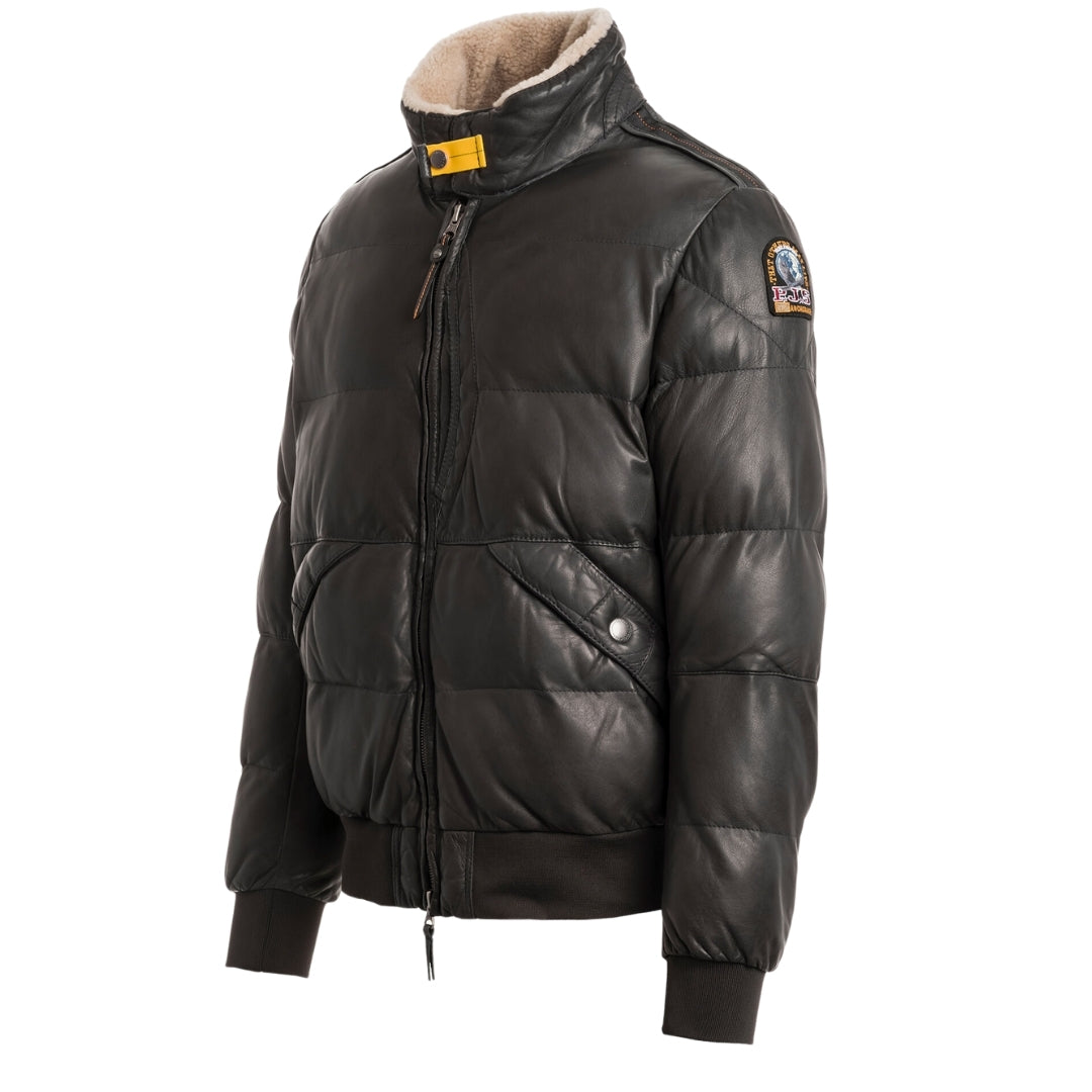 Parajumpers ALF LEATHER PMJKLE03 736 PHANTOM DARK GREY LEATHER JACKET Mens L