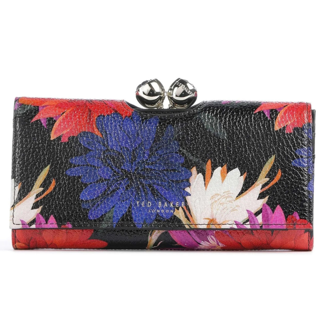 Ted Baker Amaliah Printed Rose Detail Black Bobble Purse