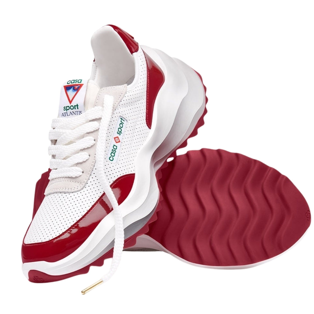 Casablanca Atlantis Sneaker Red Detail White Shoes