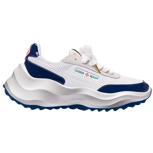 Casablanca Atlantis Navy Detail White Shoes