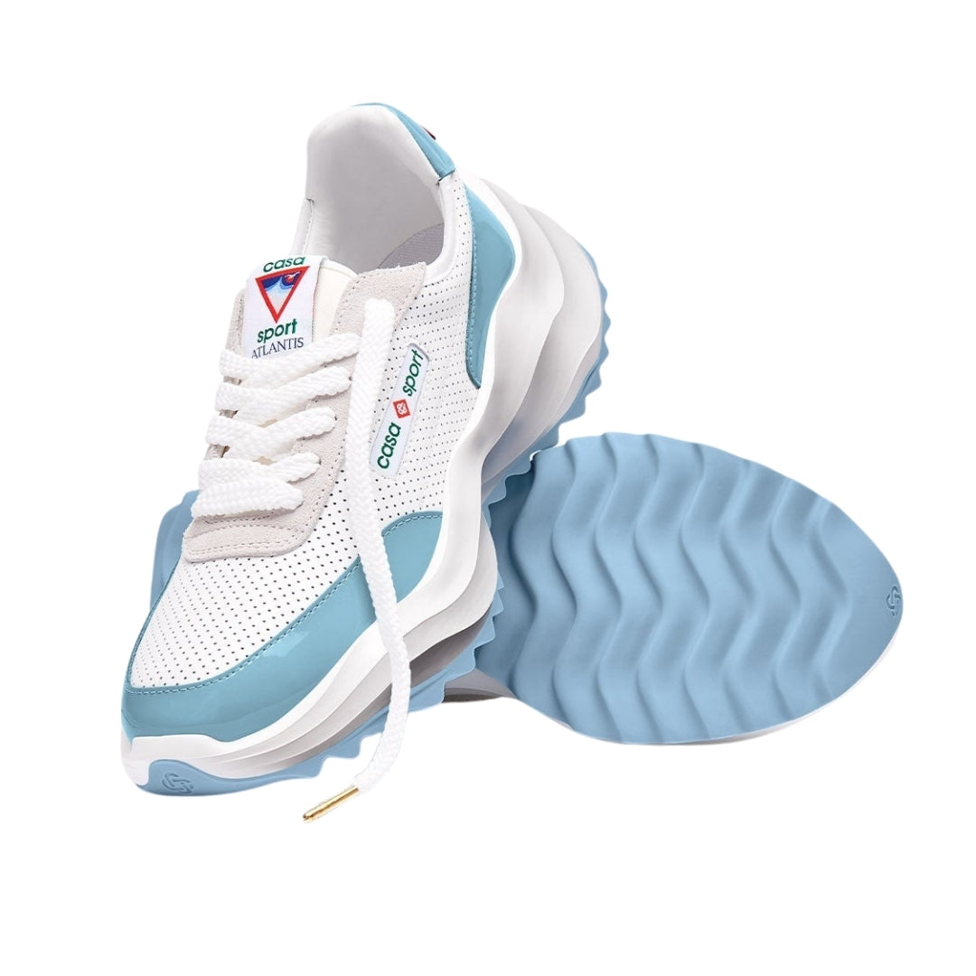 Casablanca Atlantis Sneaker Light Blue Detail White Shoes