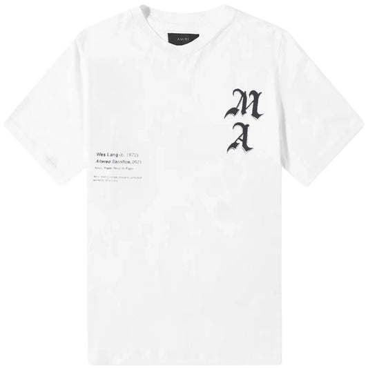 Amiri Wes Lang Checker Skull Tee White