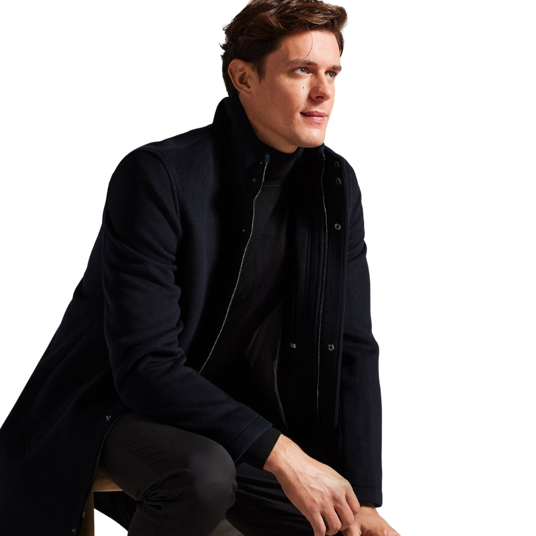 Ted Baker MMO EDERSON Wool Blend Funnel Neck Coat 2