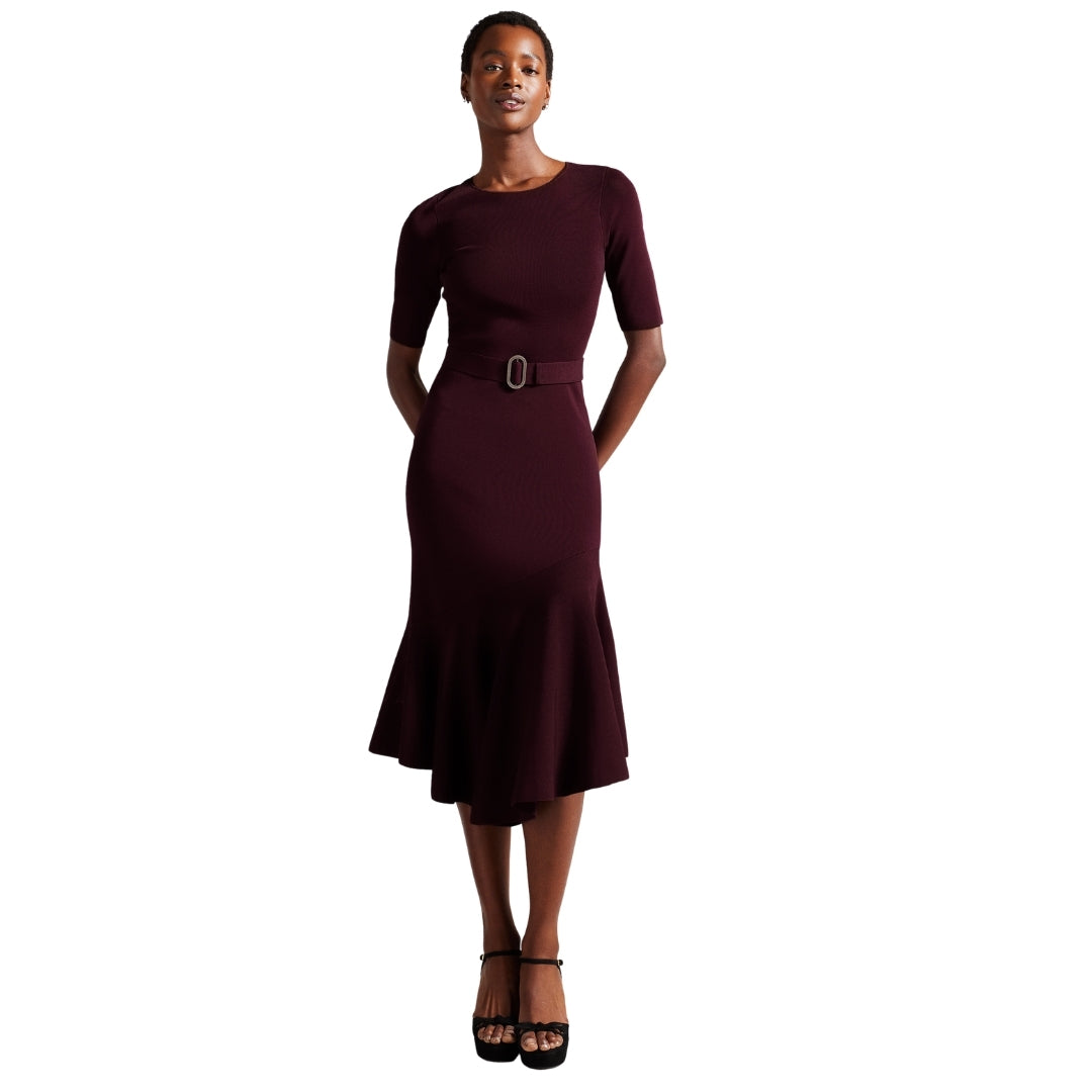 Ted Baker WMD SAMALEE Knitted Flippy Skirt Midi Dr 5