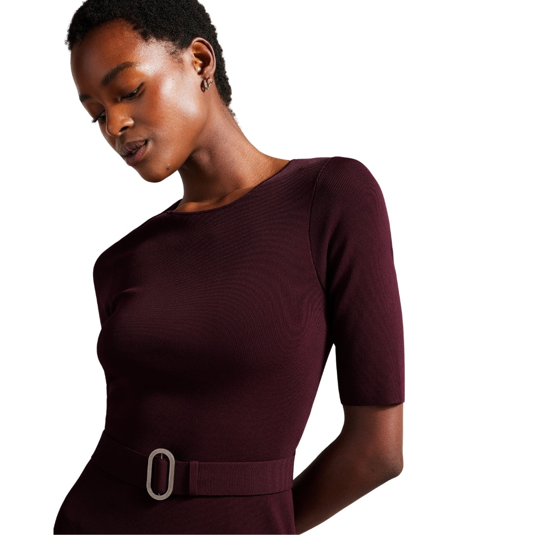 Ted Baker WMD SAMALEE Knitted Flippy Skirt Midi Dr 5
