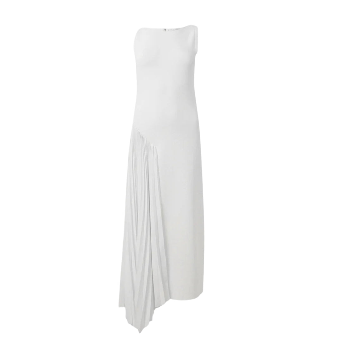 Ted Baker Azzina Sleeveless Knit Ivory Dress With Pleat Panel