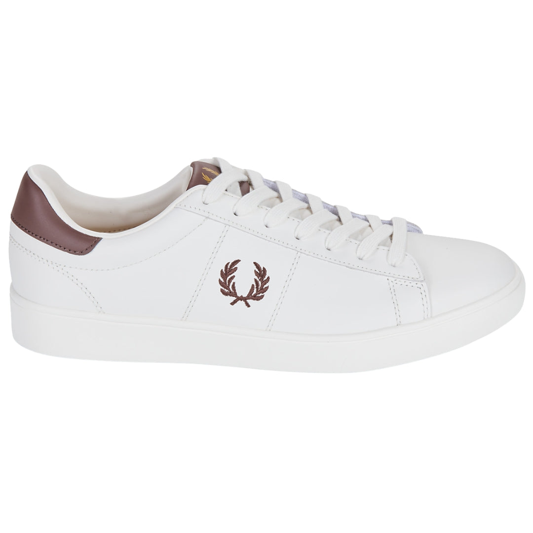Fred Perry Spencer Leather Snow White Trainers UK 6.5