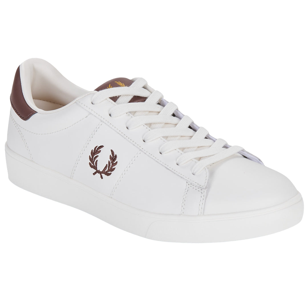 Fred Perry Spencer Leather Snow White Trainers UK 6.5