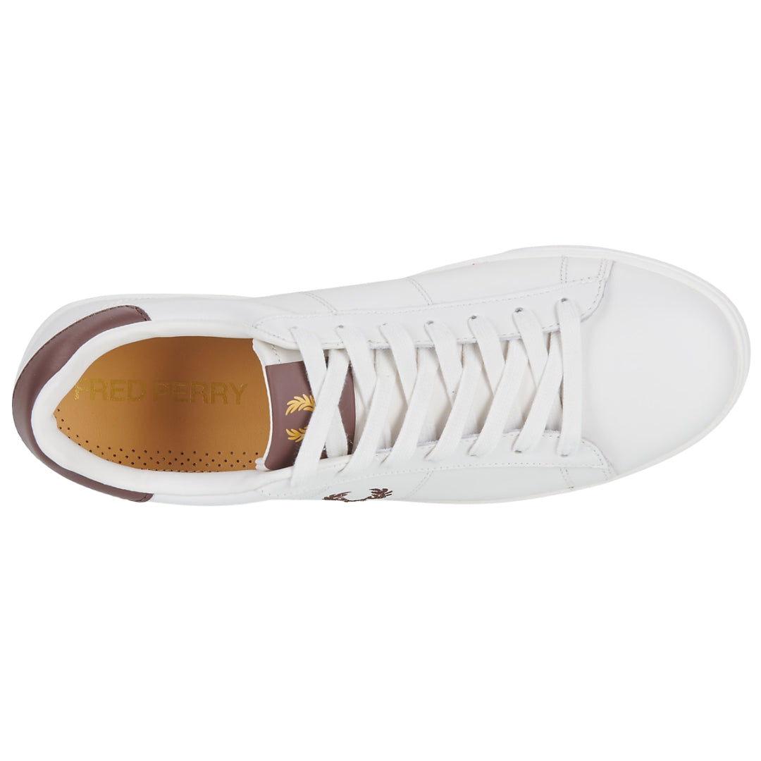 Fred Perry Spencer Leather Snow White Trainers UK 6.5