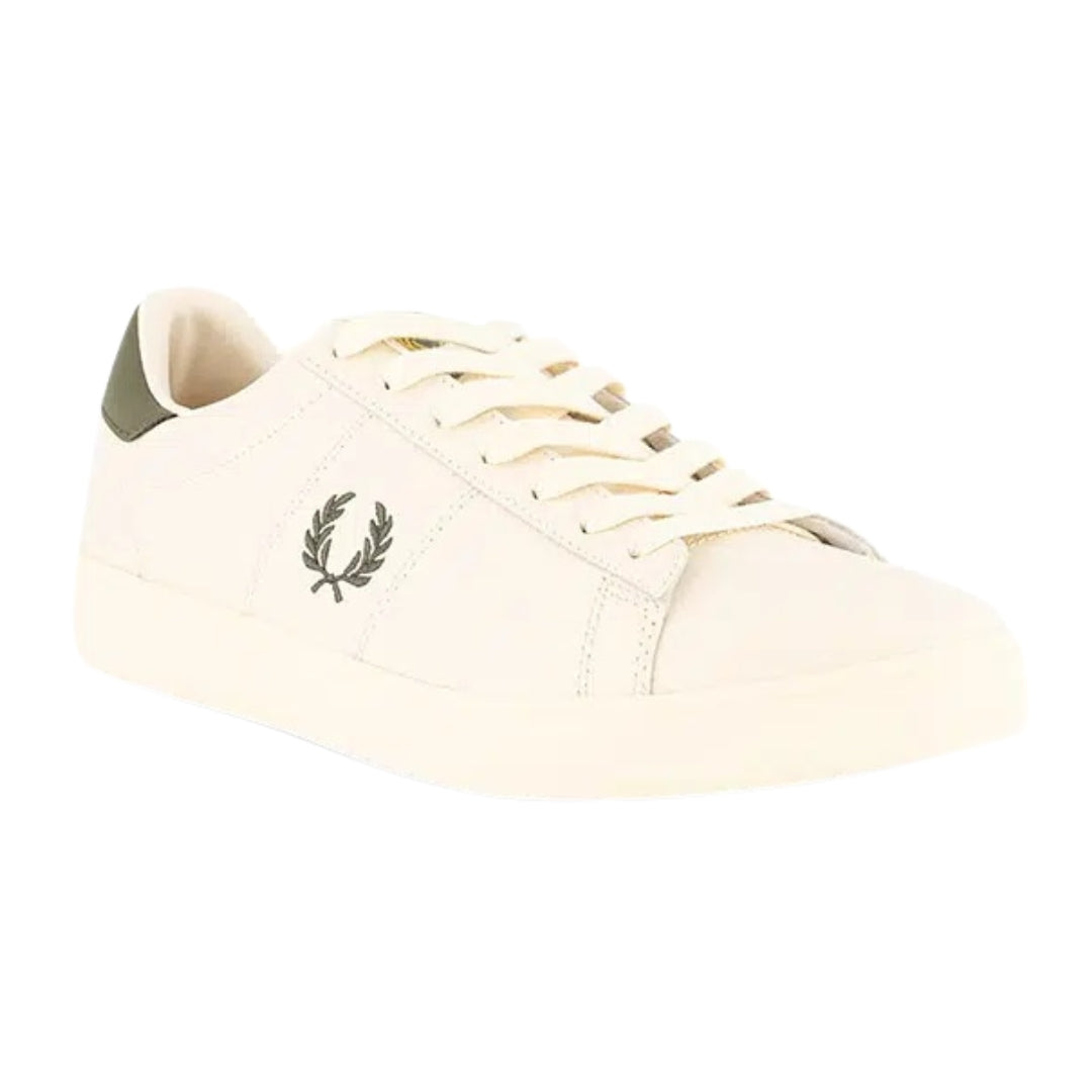 Fred Perry Spencer Leather Ecru Trainers UK 7