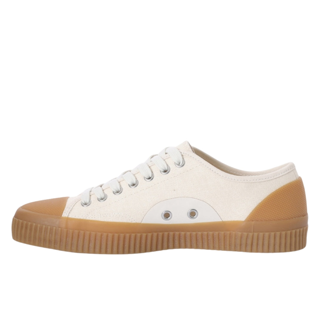 Fred Perry Hughes Low Canvas Ecru Trainers UK 6.5