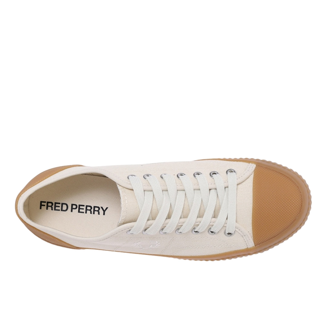 Fred Perry Hughes Low Canvas Ecru Trainers UK 6.5