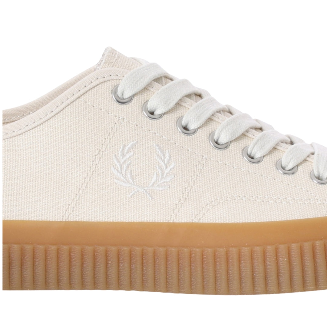 Fred Perry Hughes Low Canvas Ecru Trainers UK 6.5
