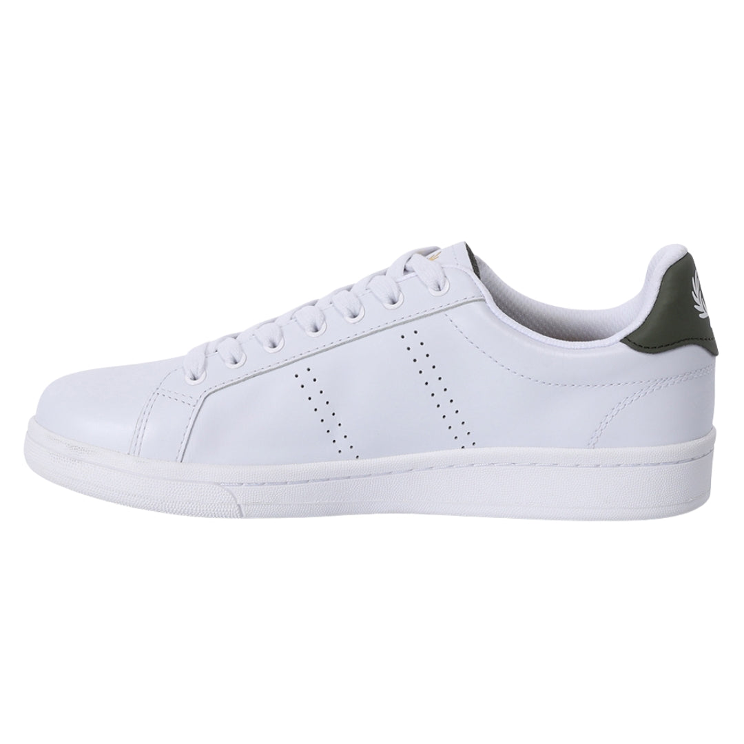 Fred Perry B721 White LW Green Leather Trainers UK 7