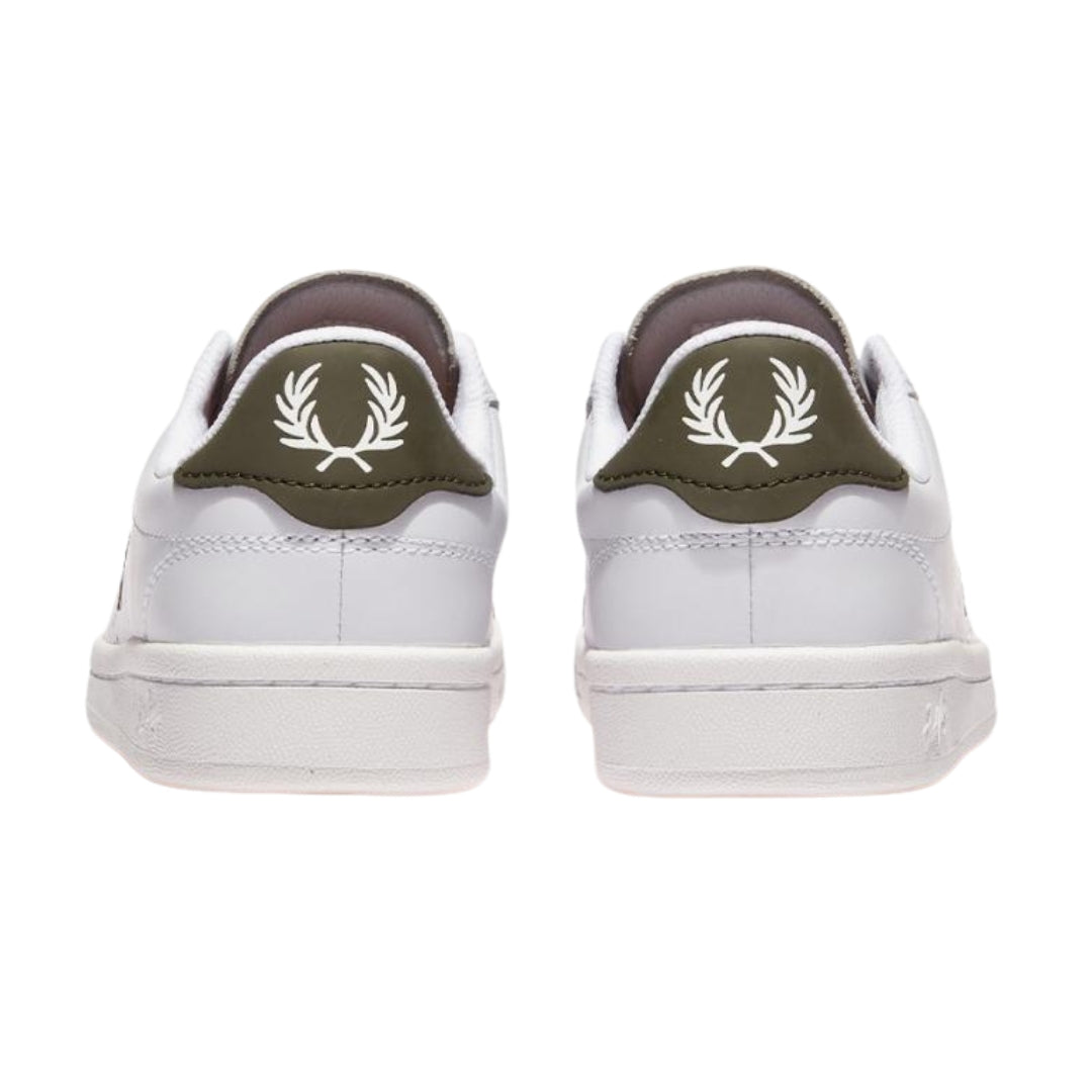 Fred Perry B721 White LW Green Leather Trainers UK 7