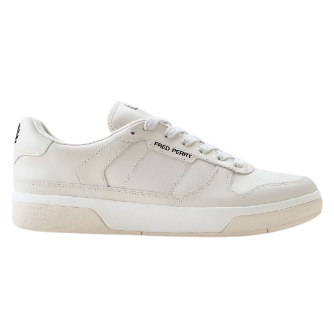 Fred Perry B300 Textured Leather Porcelain Trainers UK 6