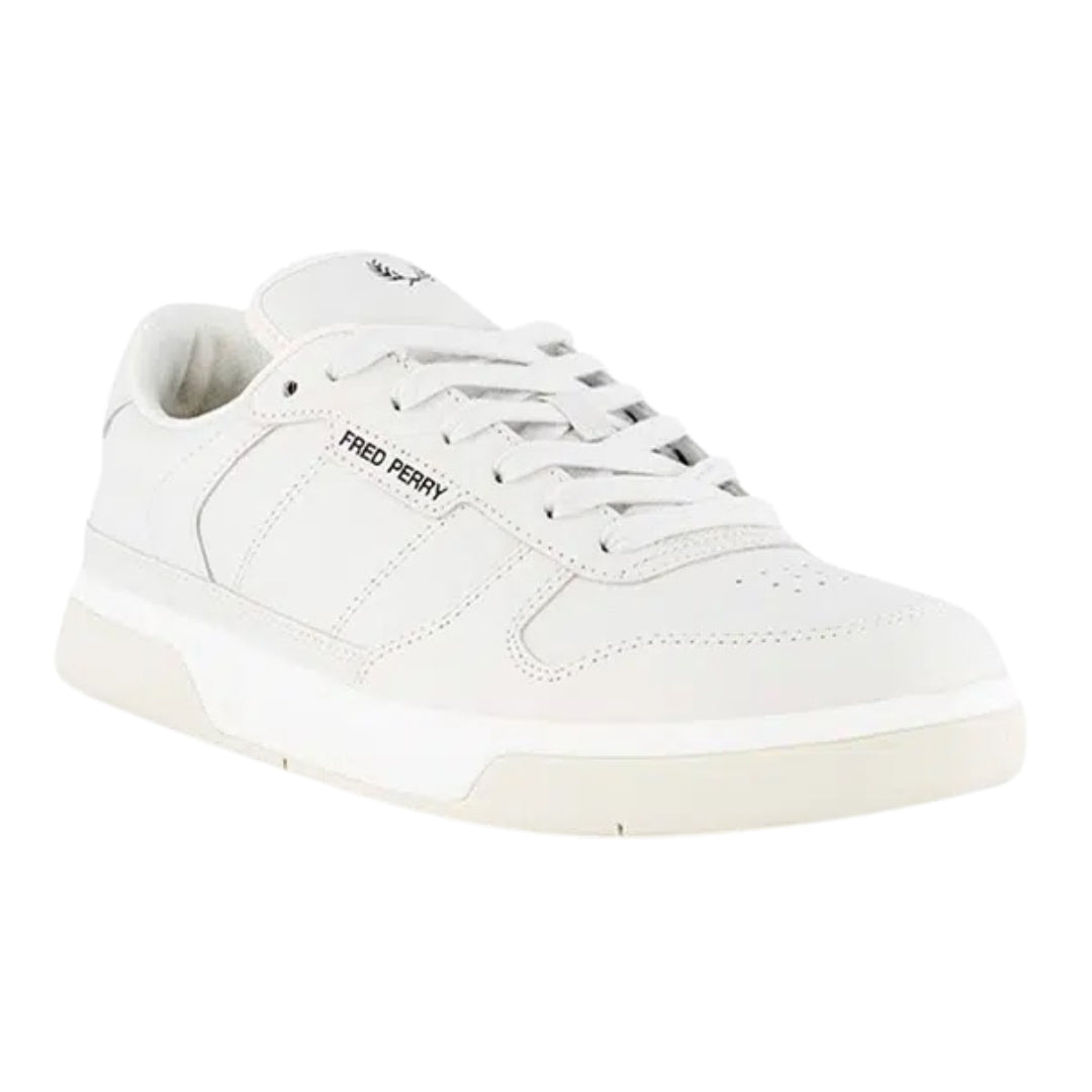 Fred Perry B300 Textured Leather Porcelain Trainers UK 6