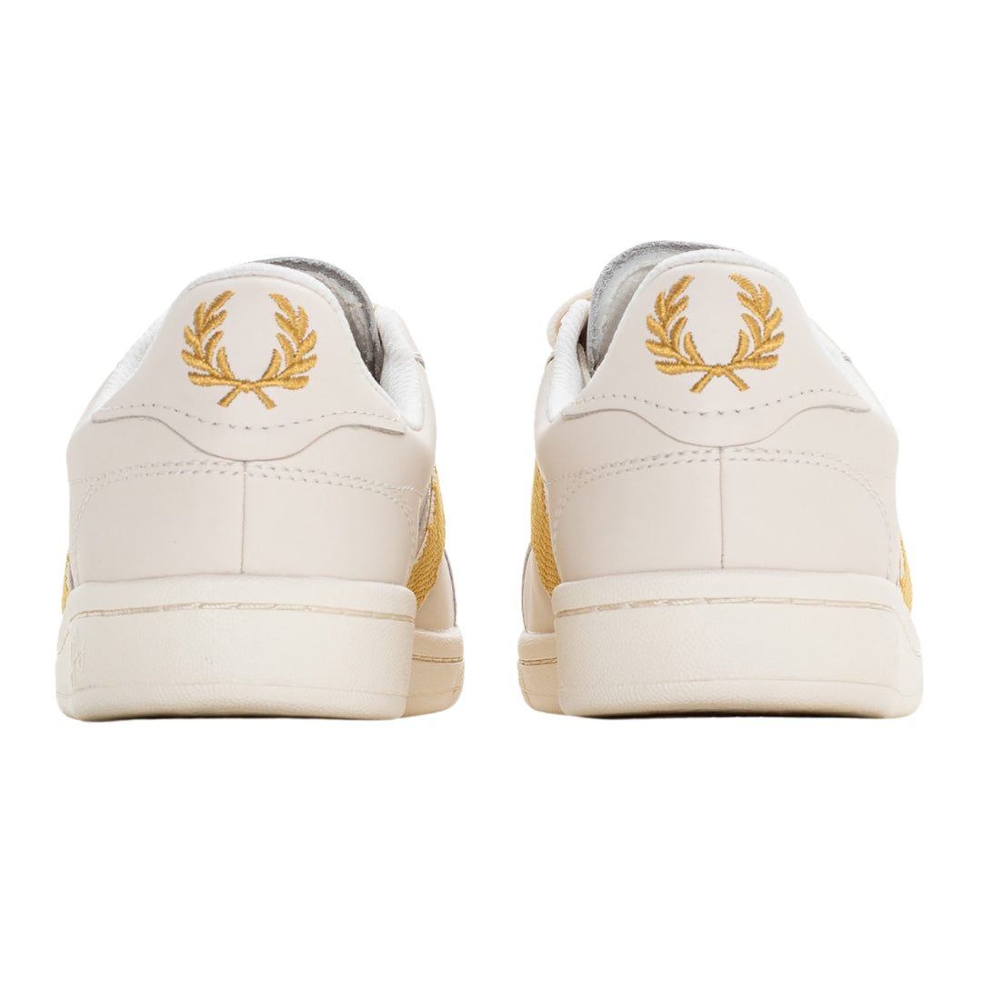 Fred Perry B721 Leather Tape Detail Ecru Trainers UK 6