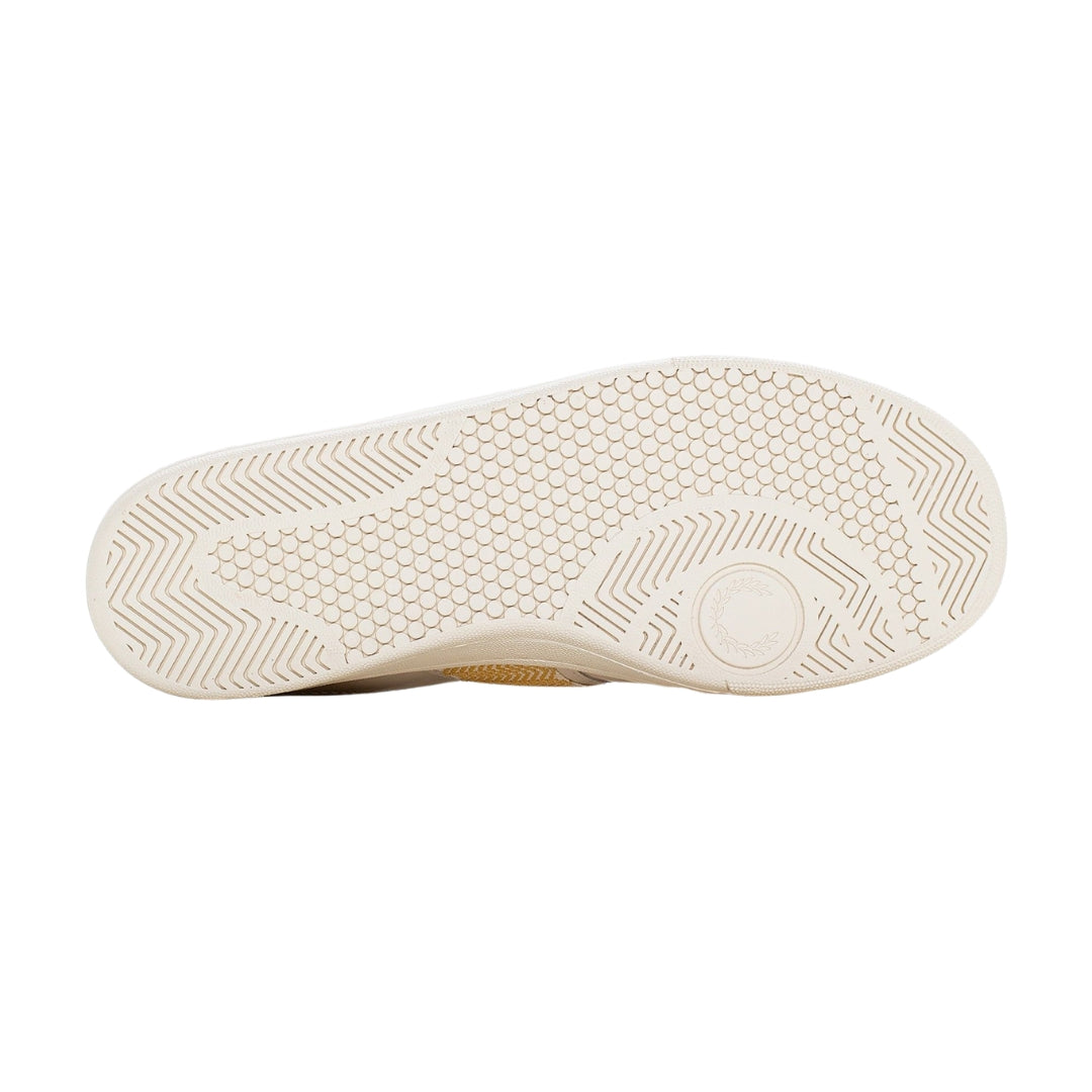 Fred Perry B721 Leather Tape Detail Ecru Trainers UK 6