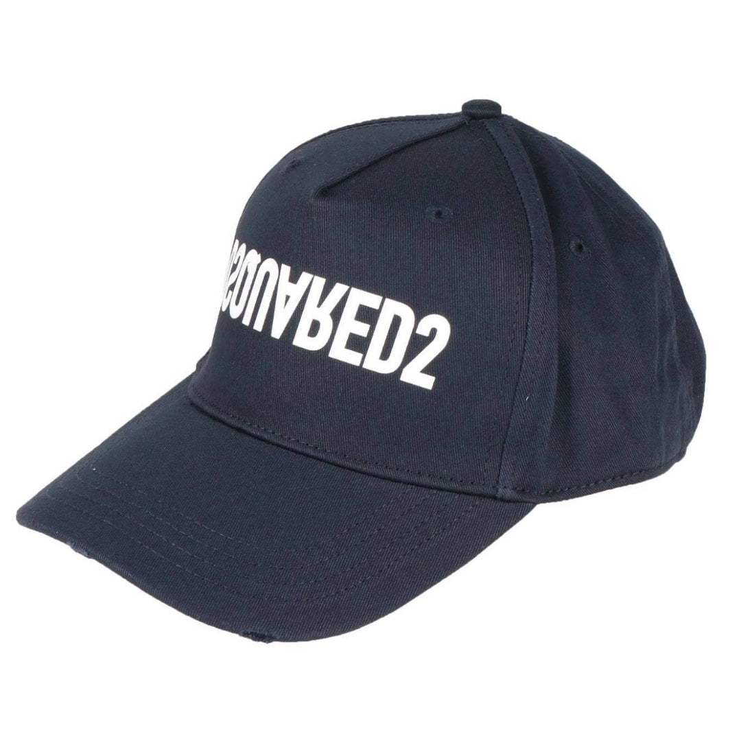 DSQUARED2 BCM0658 M2186 Reverse Logo Cap M2186 NAVY/WHITE Hat One Size