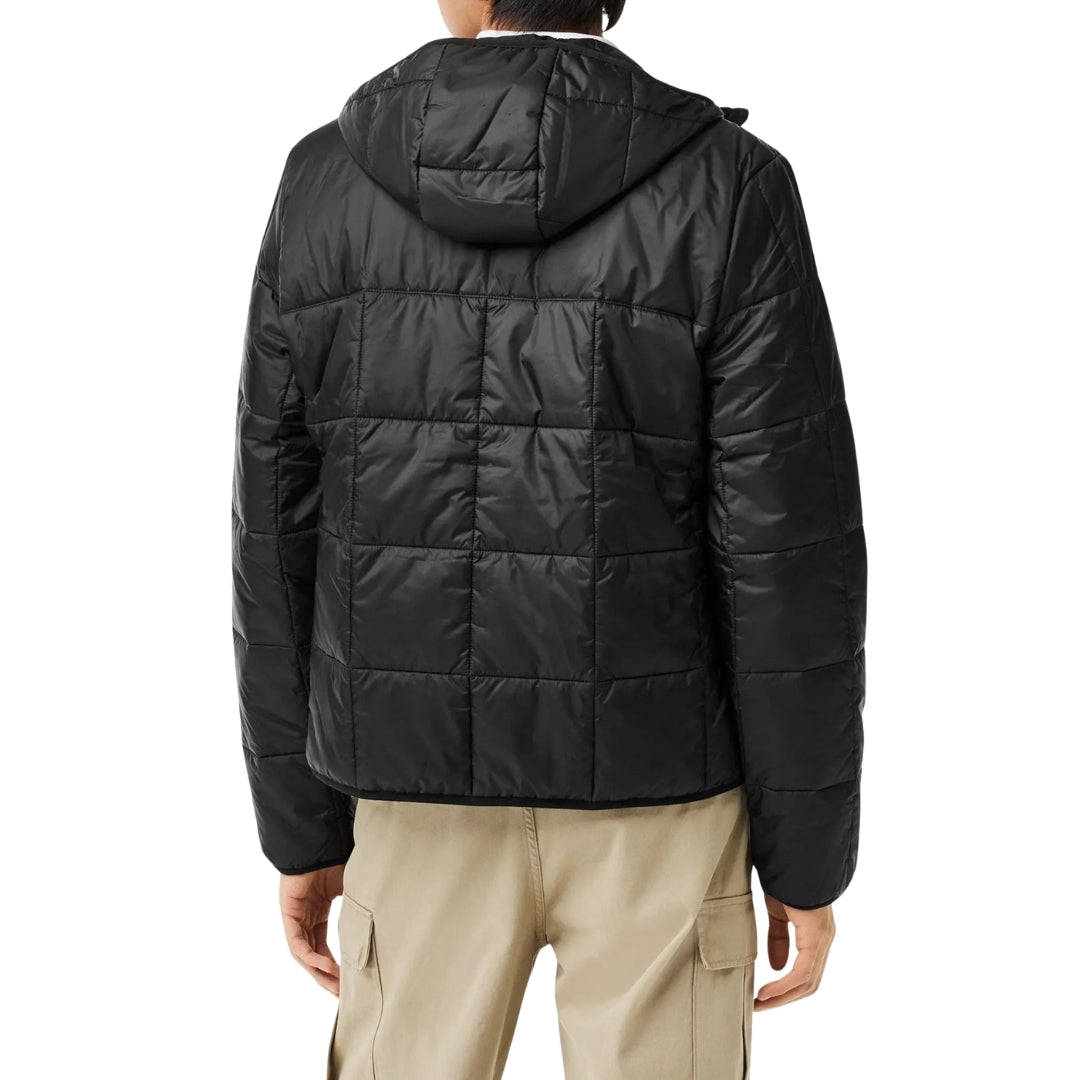 Lacoste Waterproof Logo Hooded Black Puffer Jacket 48