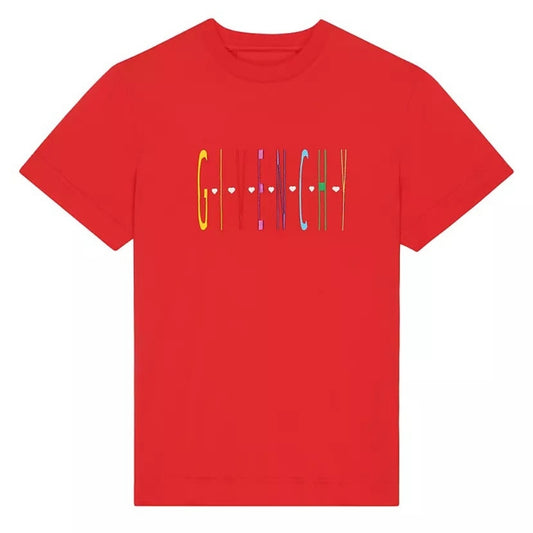 Givenchy Heart Logo Slim Fit Red T-Shirt M