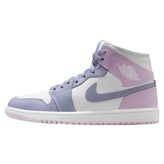 Nike Air Jordan 1 Mid Indigo Haze Doll White Trainers UK 4