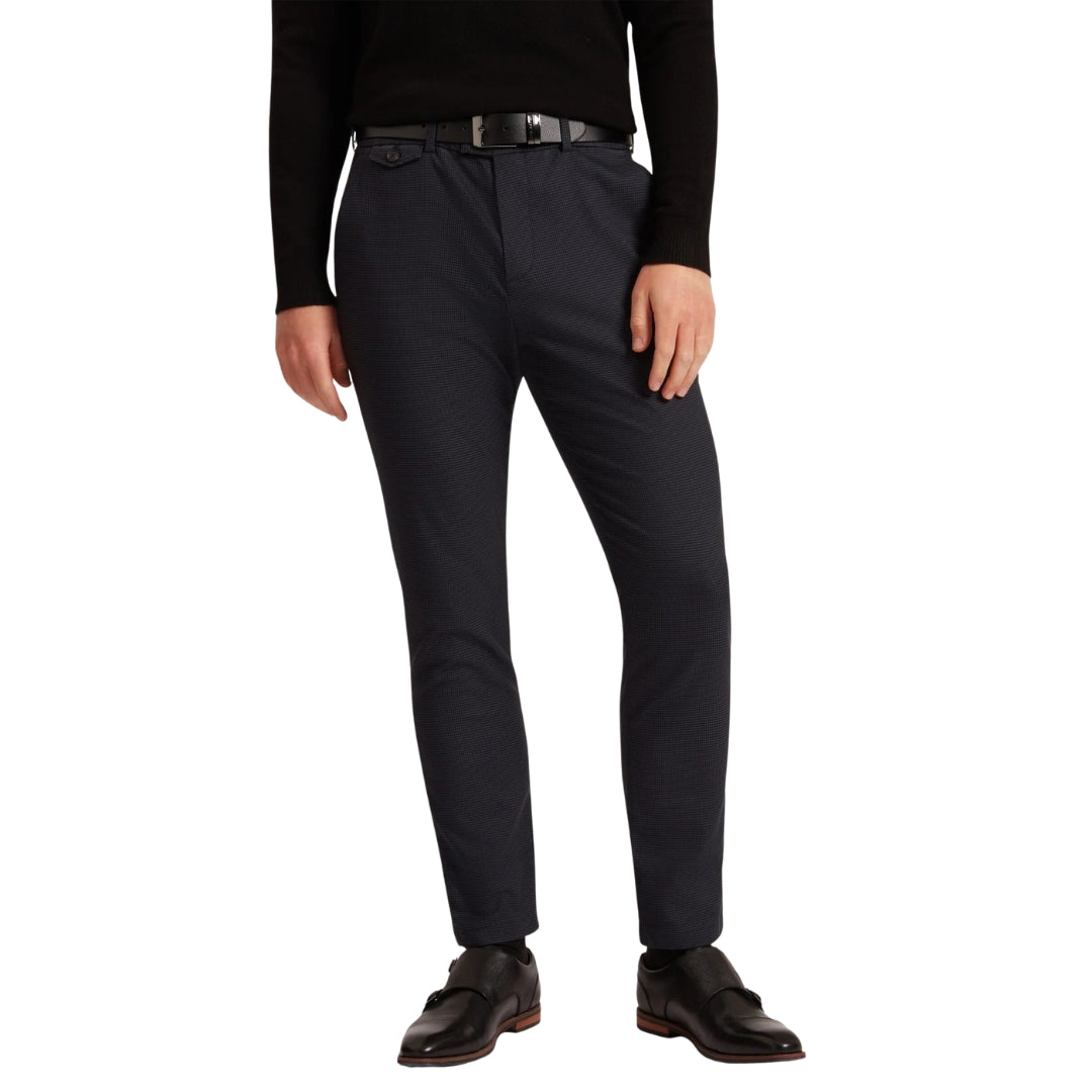 Ted Baker Brunit Slim Houndstooth Navy Trousers