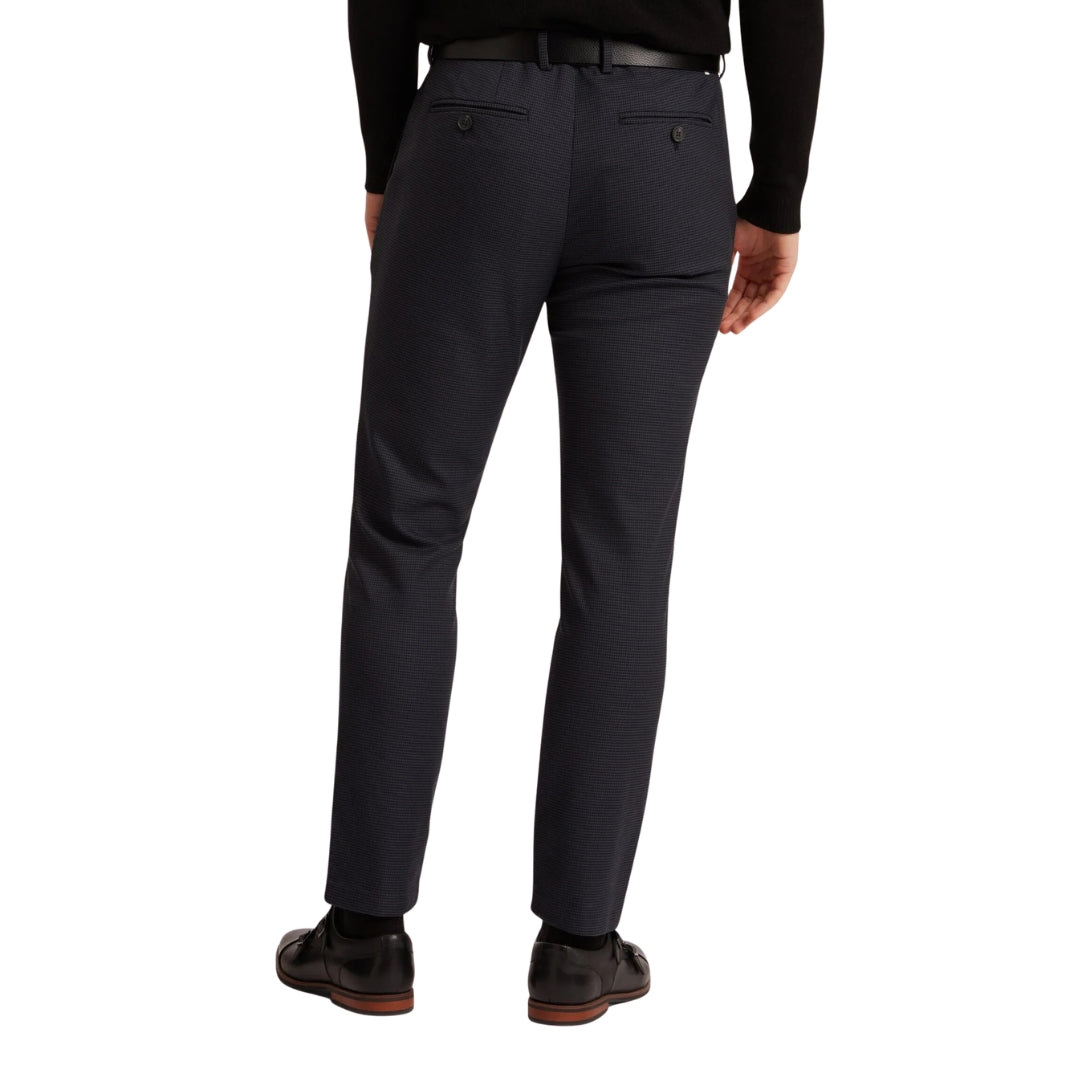 Ted Baker Brunit Slim Houndstooth Navy Trousers