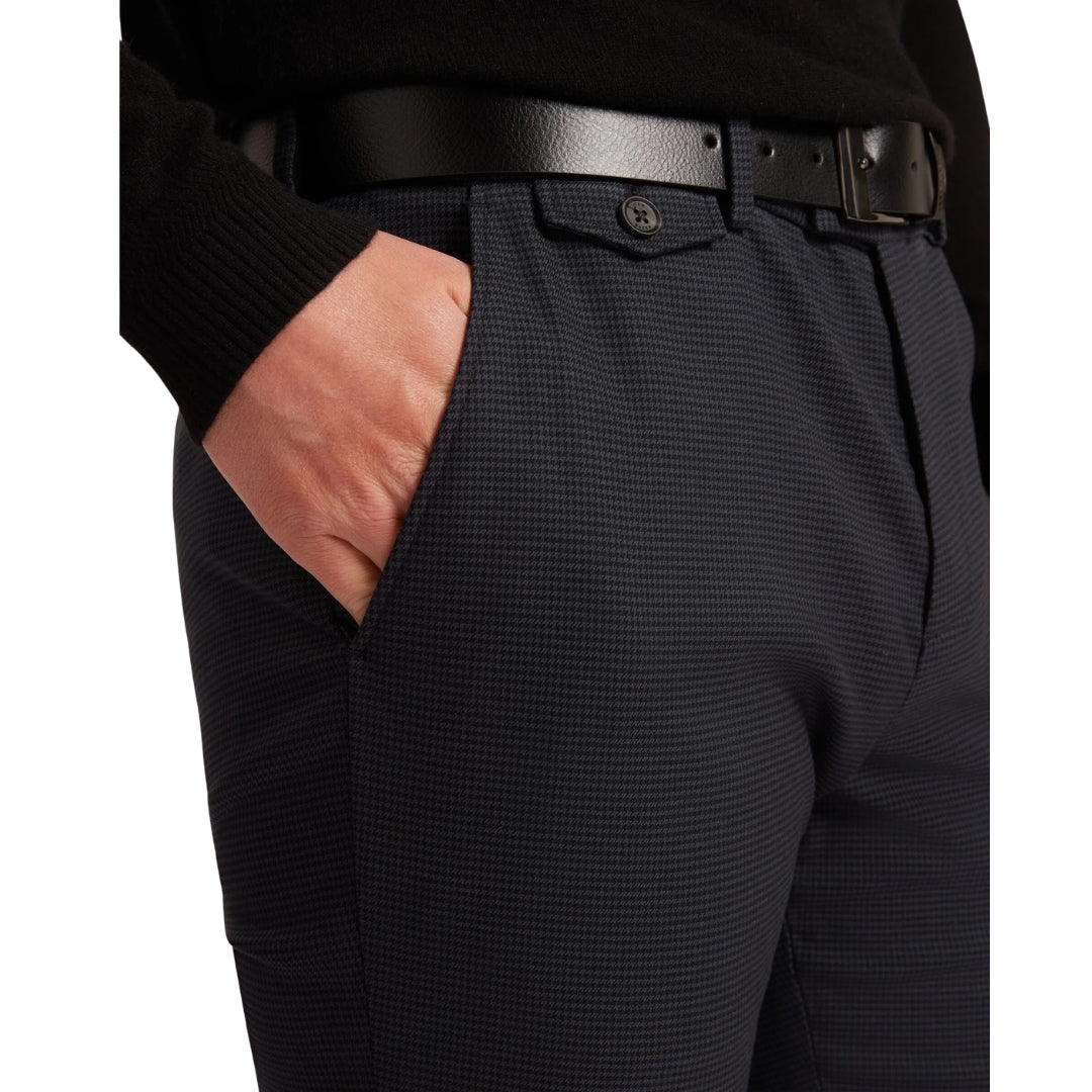 Ted Baker Brunit Slim Houndstooth Navy Trousers